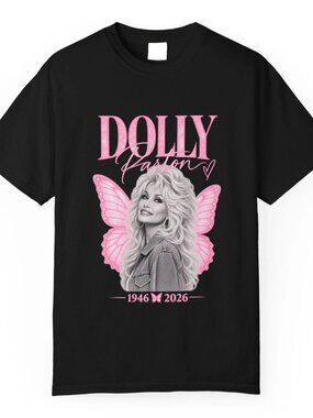 Dolly Parton Tribute Butterfly Portrait T-Shirt